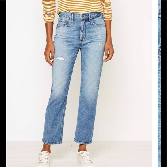 LOFT Denim - LOFT womens straight crop jeans–vintage inspired–indigo wash